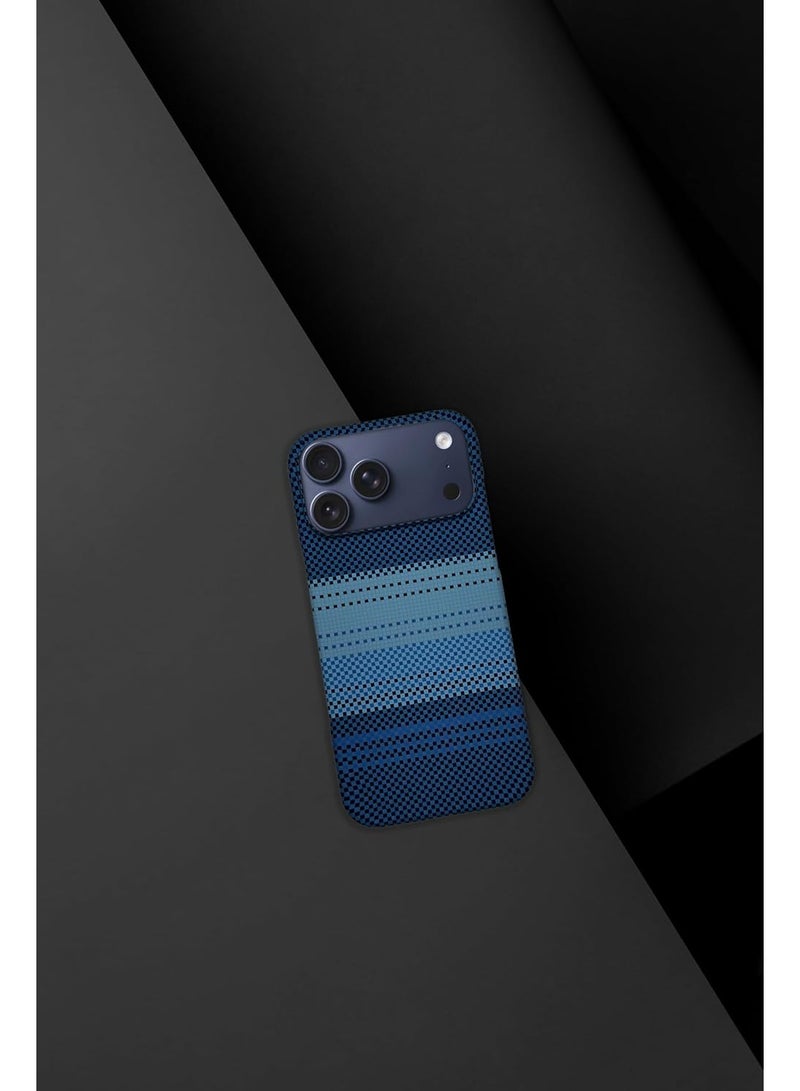 فوني Phoni Ultra Slim Magnetic Case for iPhone 17 Pro Max, Compatible with MagSafe, Thin Lightweight Design Phone Case, Carbon Fiber Style, Raised Camera Protection (Glacier Azure – Blue Carbon - Image 4